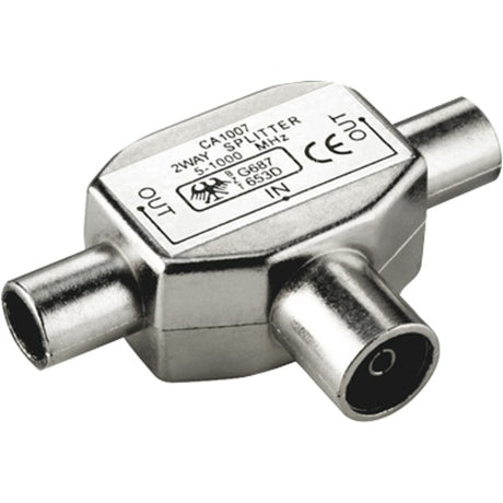Goobay 2 x câble adaptateur coaxial mâle vers coaxial femelle (argent)