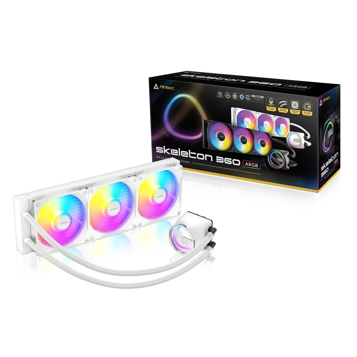 Refroidissement par eau Antec skeleton 360 argb (blanc)