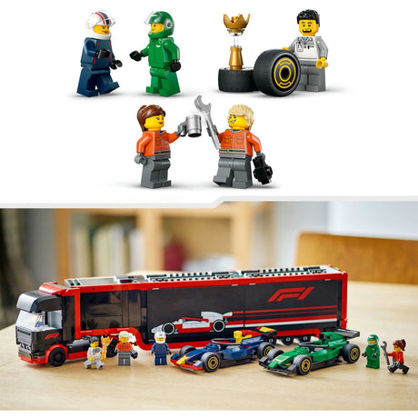 Lego city 60445 camion f1 avec voitures rb20 et amr24 f1