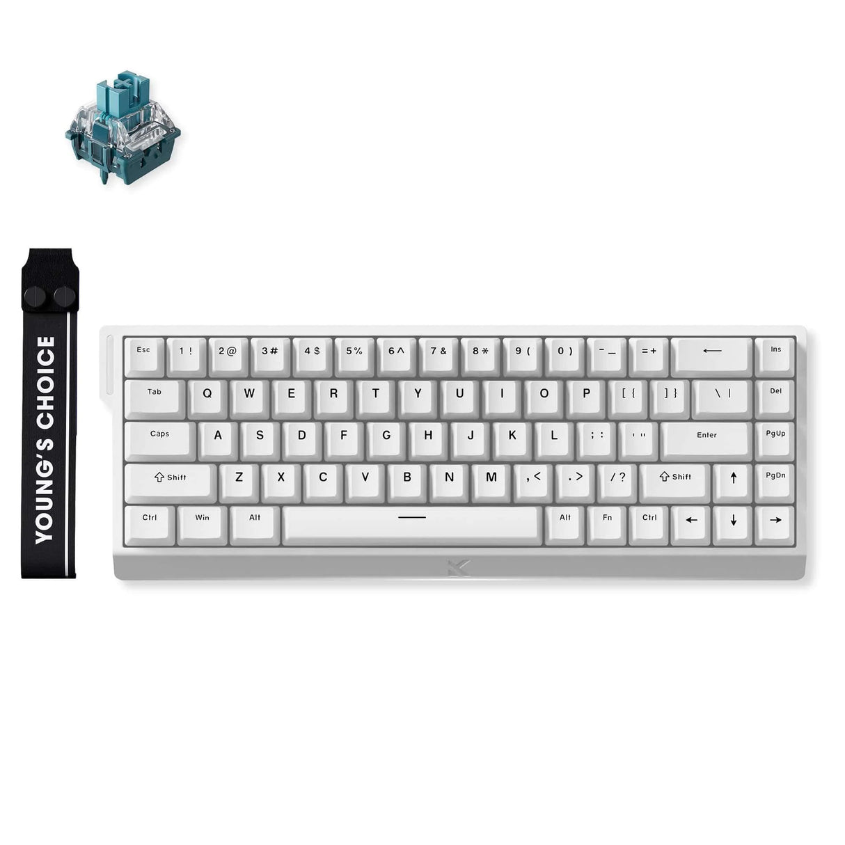 Mchose Ace 68 Clavier de jeu à commutateur magnétique à effet Hall (blanc, disposition américaine (QWERTY), TTC Uranus magnétique, 65 %, RVB, échange à chaud, USB-C, capteur à effet Hall)