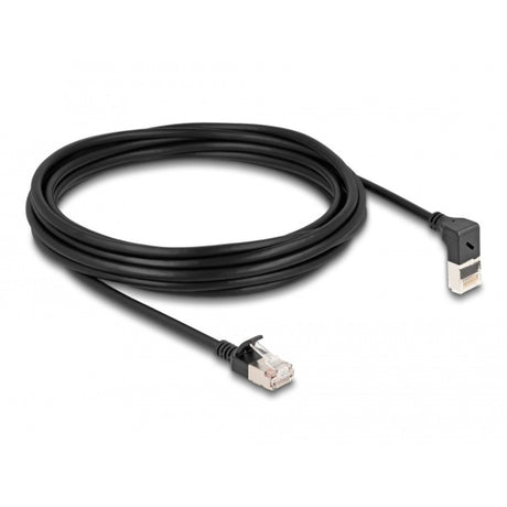 Delock câble réseau rj45 cat.6a s ftp slim 90° coudé vers le haut câble droit de 5 m (noir)