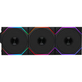Lian Li Uni Fan TL 120 Ventilateurs de boîtier RGB à lame inversée sans fil (noir, 3 pièces, 120 x 124 x 28 mm, PWM, contrôleur inclus)