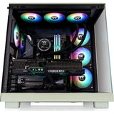 Thermaltake view 380 xl ws argb midi tower behuizing (lichtgroen houtkleur | 2x usb-a | 1x usb-c | rgb | tempered glass)