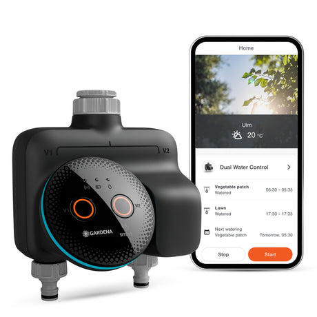 Gardena smart dual water control besproeiingscomputer (grijs turquoise, 19034-20)