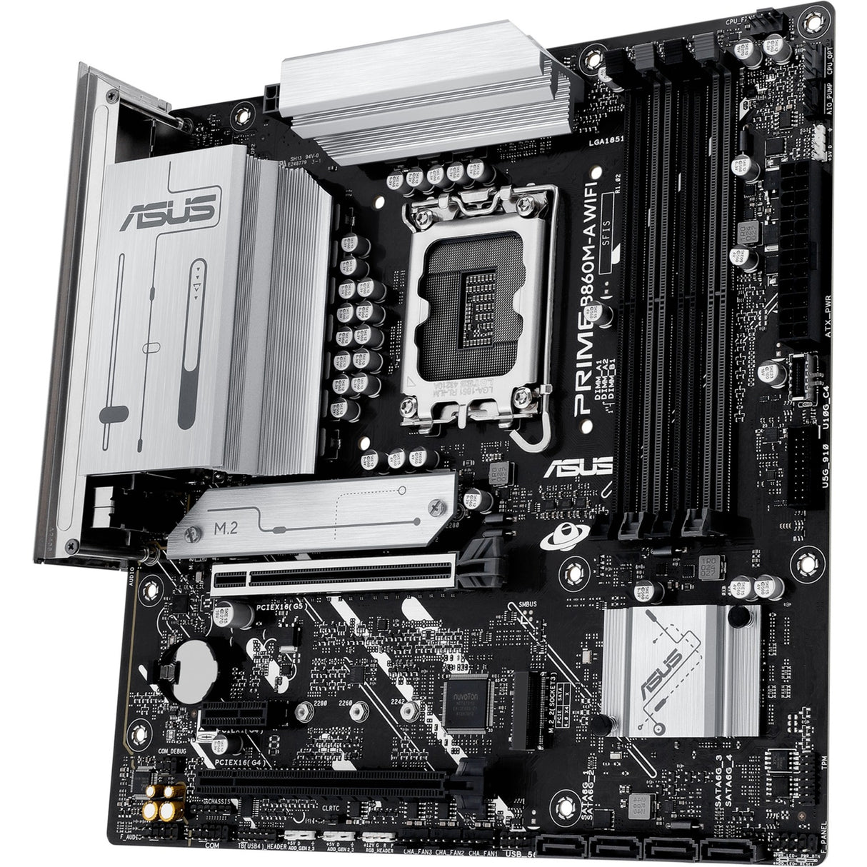 Carte mère Asus Prime B860M-A WiFi Socket 1851 (RAID, 2,5 Go-LAN, WiFi 6e, BT, Son, µATX)