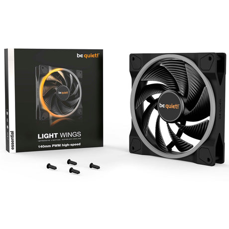 Soyez silencieux! Light Wings PWM Ventilateur de boîtier RVB haute vitesse (noir, 140 x 140 x 25 mm)