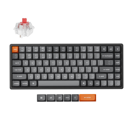 Clavier mécanique Keychron k2 max-j1 RVB (noir, disposition américaine (qwerty), super rouge, 75 %, LED RVB, osa double-shot pbt, échange à chaud, 2,4 GHz | Bluetooth 5.1 | USB-C)