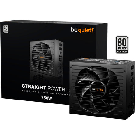 Soyez silencieux! Alimentation modulaire Straight Power 12 Platinum de 750 watts (noir, 1x 12v-2x6, 4x PCIe)