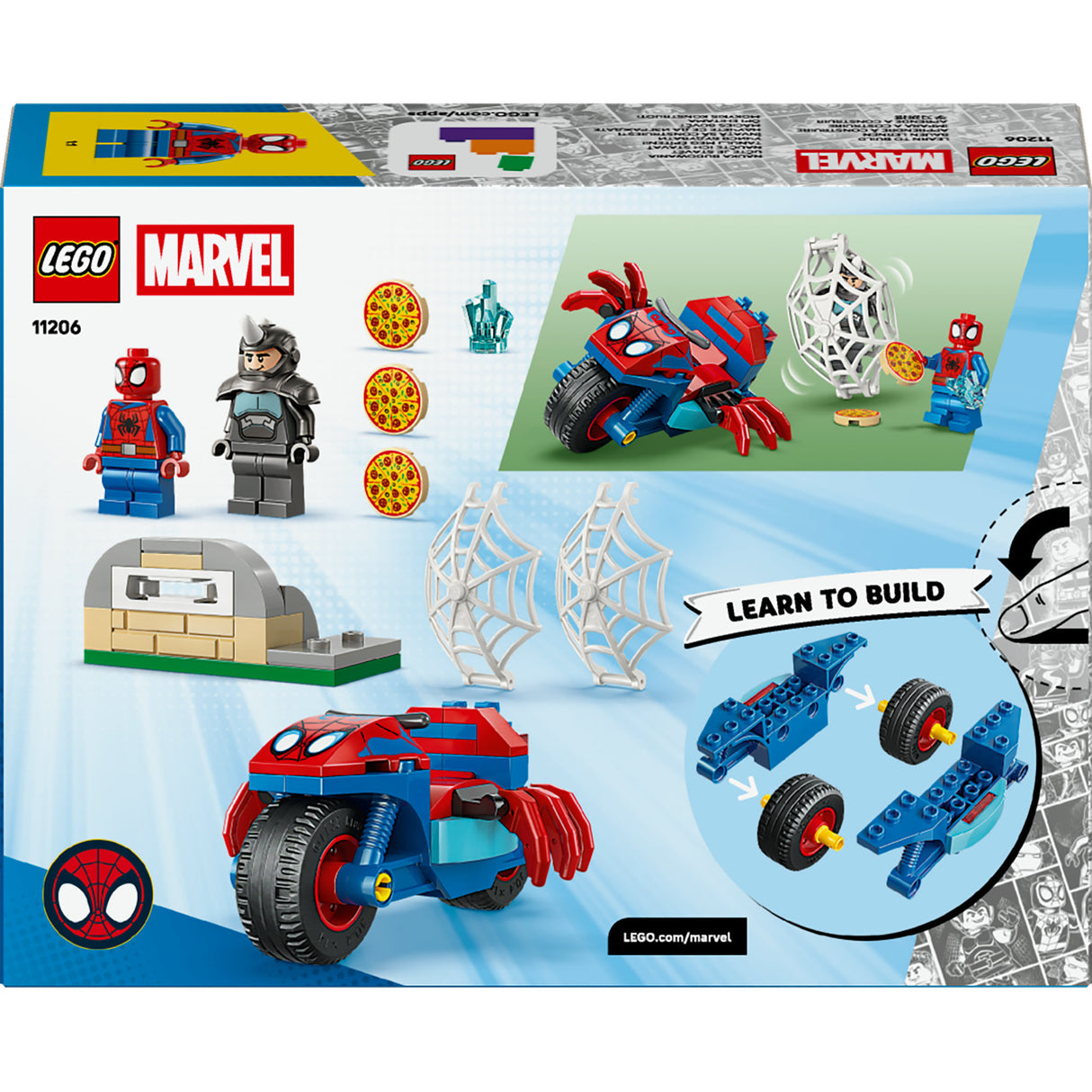 Lego Marvel 11206 Spidey sur sa moto contre rhinocéros