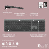 Ensemble de bureau sans fil fin Logitech mk950 signature (graphite, disposition américaine-internationale (qwerty), 400 - 4000 dpi)