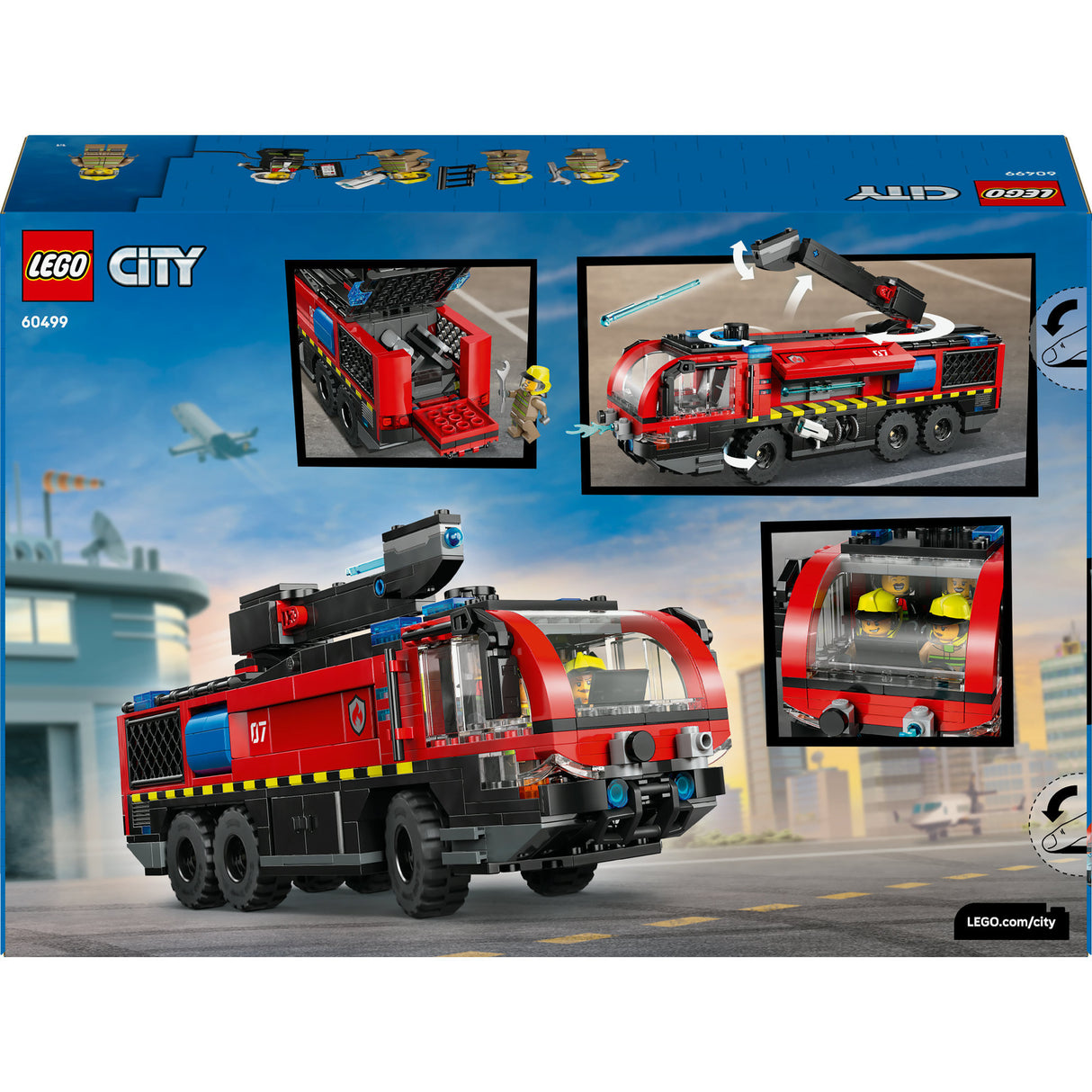 Lego city - jouet de construction camion de pompiers de l'aéroport (60499)