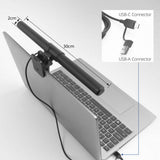 Act Connectivity Barre lumineuse LED à clipser pour ordinateur portable à intensité variable (noir, alimenté par USB, 3000 K-6500 K)