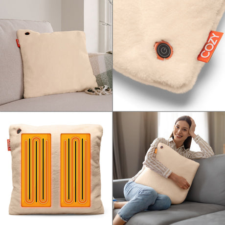 Coussin chauffant sans fil Cosy una teddy 45 x 45 cm