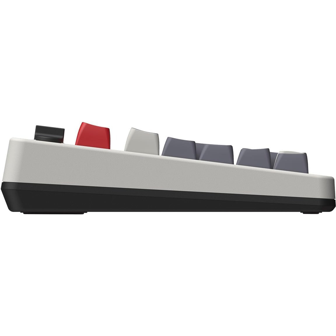 Clavier mécanique rétro 8bitdo n édition (gris, disposition américaine (qwerty), boîte kailh blanche, 100%, bluetooth basse consommation, sans fil 2,4 g, usb)