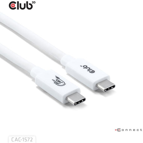 Câble Club 3D USB-C 80Gbps certifié 240W 8K 240Hz (blanc, 1,2m)
