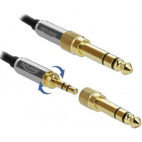 Delock câble d'extension jack stéréo 3,5 mm 3 broches mâle > femelle (noir, 5 mètres)