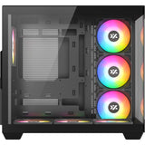 Boîtier tour midi Xyz pc gear tesseract x (noir | 2x USB-A | 1x USB-C | verre trempé)