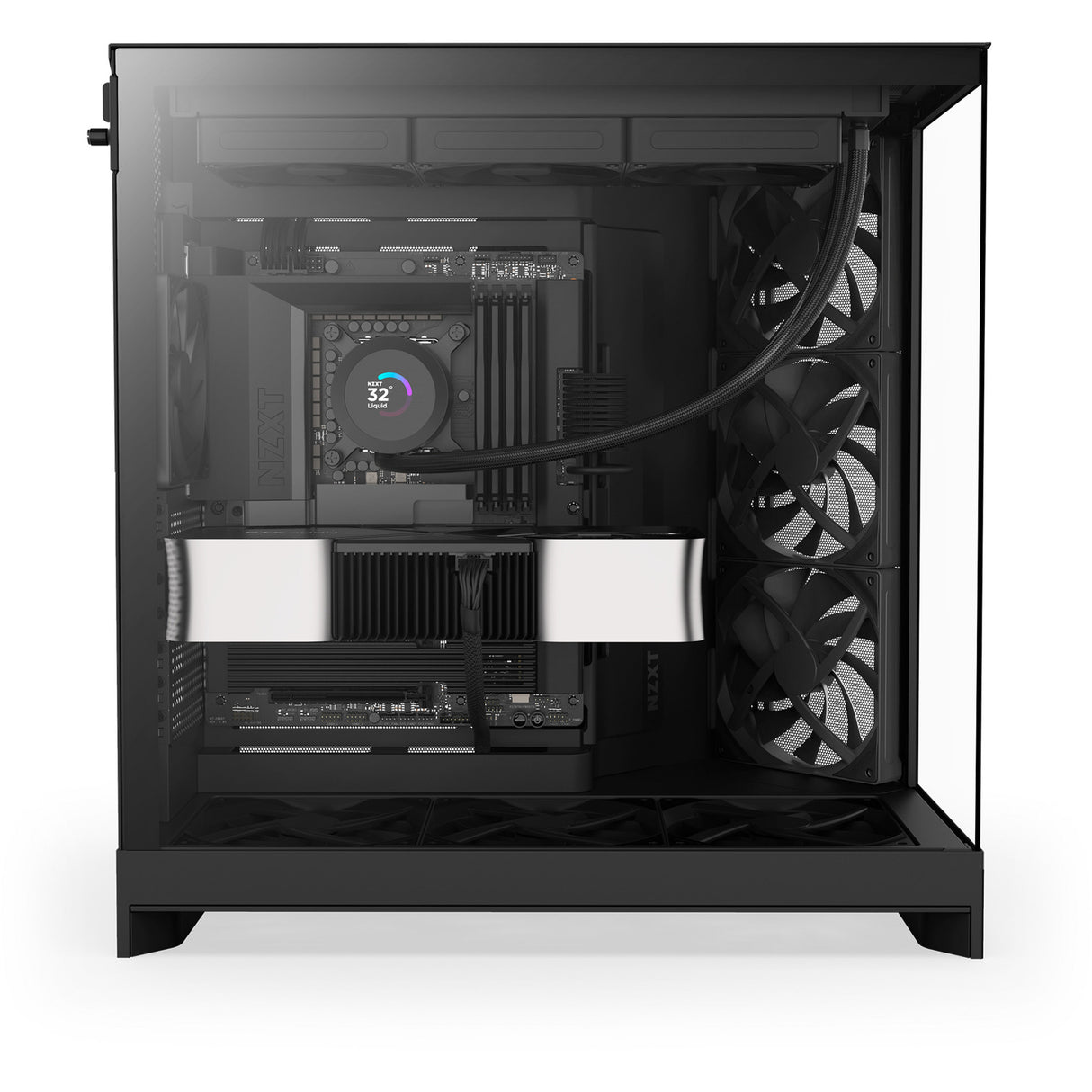 Boîtier tour midi Nzxt h9 flow (noir (mat) | 2x USB-A | 1x USB-C | verre trempé)