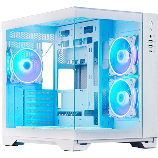 Boîtier Chieftec Visio Midi Tower (blanc | 2x USB-A | 1x USB-C | RVB | verre trempé)