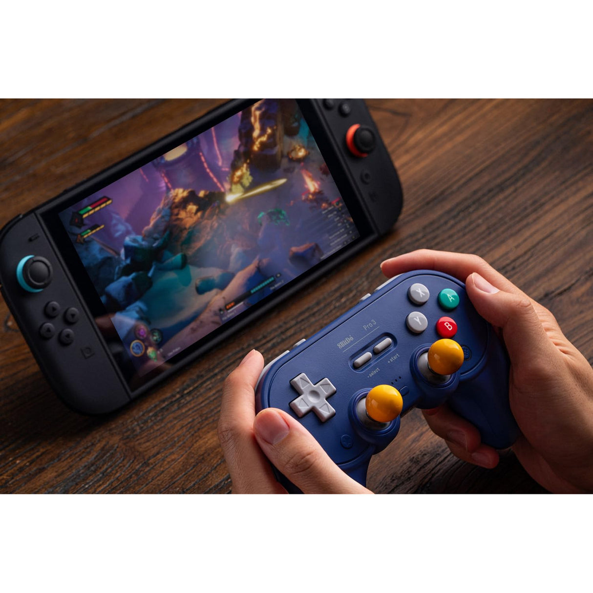 Manette de jeu Bluetooth 8bitdo pro 3 (violet blanc, commutateur 1 2, PC, Android, USB Bluetooth 2,4 GHz)