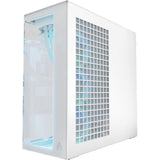 Boîtier tour midi Arctic xtender (blanc | 2x USB-A | 1x USB-C | RVB | verre trempé)