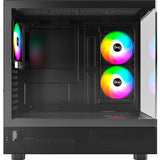 Boîtier tour midi Montech xr (noir | 2x USB-A | 1x USB-C | RVB | verre trempé)