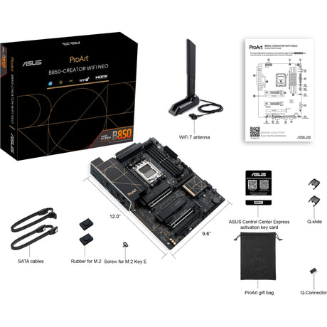 Asus proart b850-creator wifi neo socket am5 moederbord (raid, 2x 5gb-lan, wi-fi 7, bt, sound, atx)