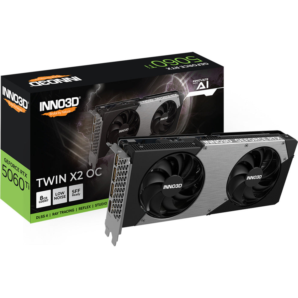 Inno3d n506t2-08d7-193075n geforce rtx™ 5060 ti 8 Go twin x2, 8 Go, GDDR7, 128 bits, 650 W