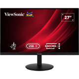Moniteur d'accueil Viewsonic VG2709u-2k avec deux haut-parleurs et connexion en série 27 (noir (mat), 1x HDMI, 1x port d'affichage, 1x sortie port d'affichage, USB-C, USB-A, 100 Hz)