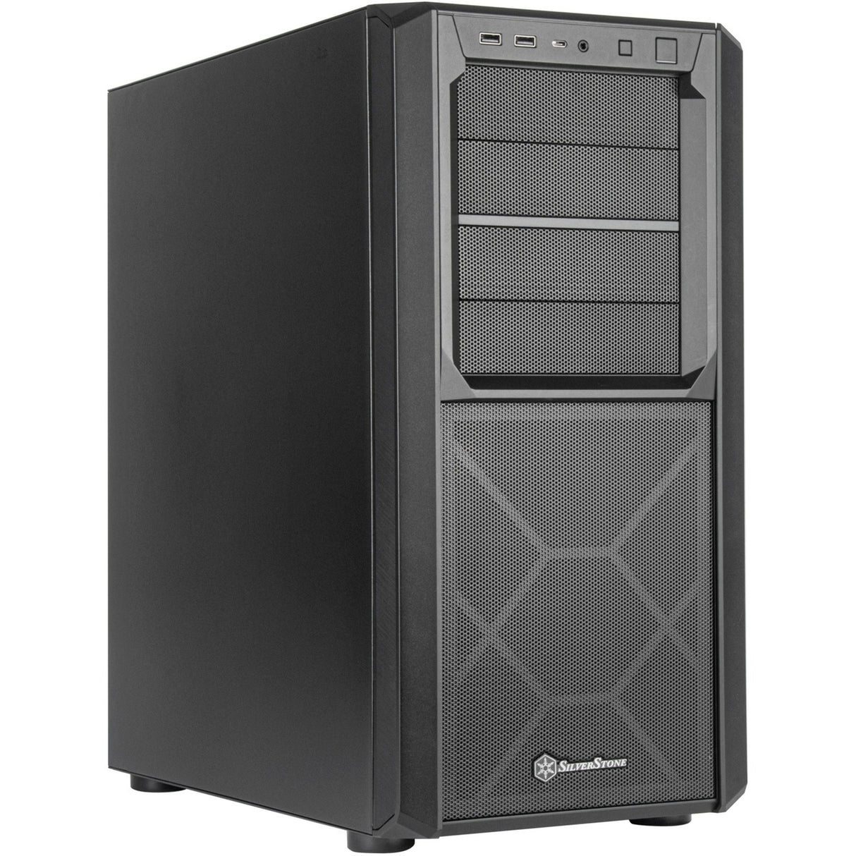 Boîtier tour midi Silverstone sst-sed1-b (noir | 2x USB-A | 1x USB-C)