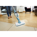 Balai vapeur Black+decker fsmh1321 1600w avec 6 accessoires nettoyeur vapeur (blanc bleu-gris)