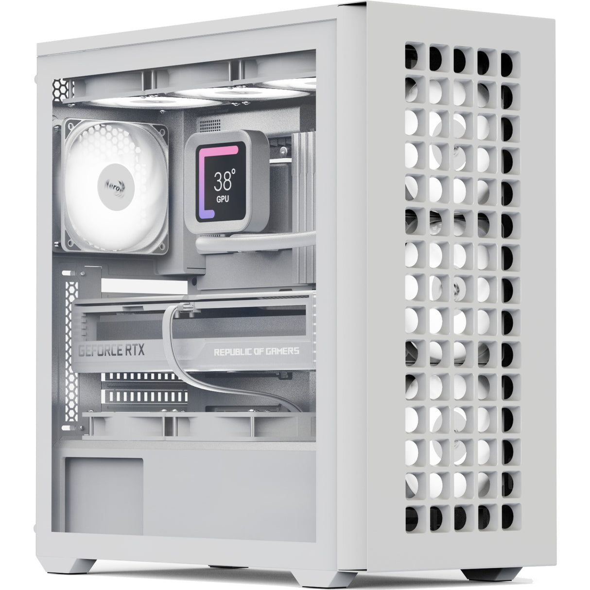 Boîtier tour midi Aerocool b502a (blanc | 2x USB-A | 1x USB-C | RVB)