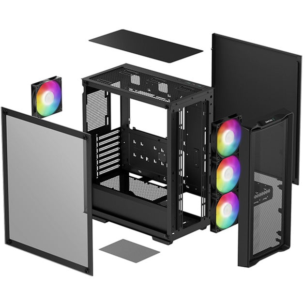 Boîtier tour midi Deepcool CC560 Mesh V2 (noir | 2x USB-A | RVB | Fenêtre)