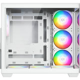 Boîtier tour midi Xyz pc gear tesseract x (blanc | 2x USB-A | 1x USB-C | verre trempé)