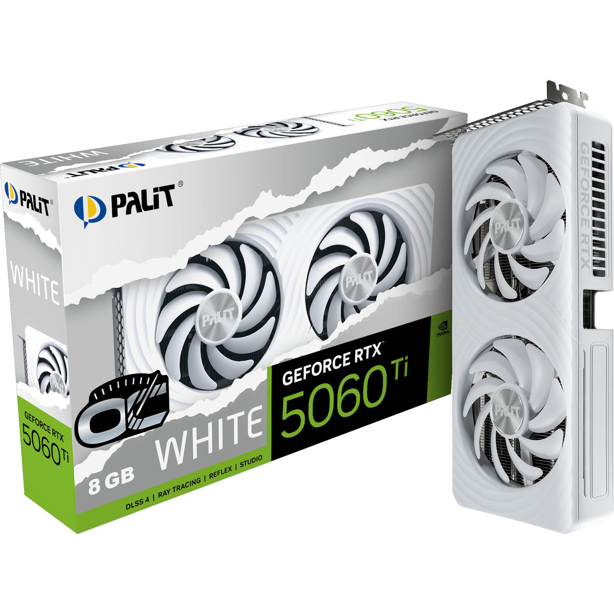 Carte graphique Palit geforce rtx 5060 ti oc blanche 8 Go (blanc, dlss 4, 3x display port, 1x hdmi 2.1)