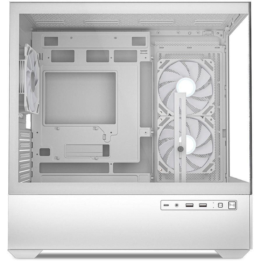 Boîtier mini tour Sharkoon mk6 rgb (blanc | 2x usb-a | 1x usb-c | rgb | verre trempé)
