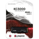 Kingston kc3000 2 tb ssd (zwart, skc3000s 2048g, pcie 4.0 nvme, m.2 2280)