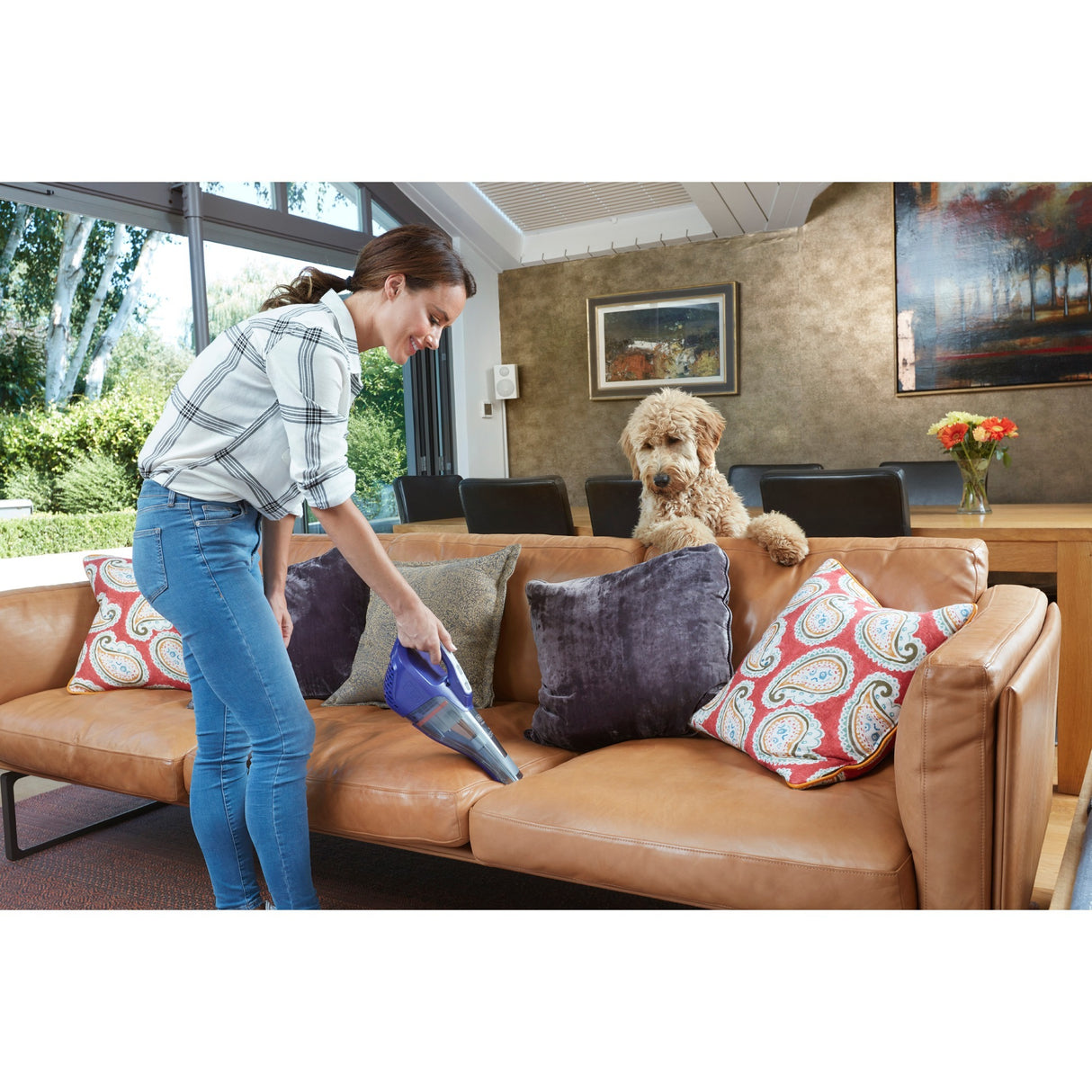 Aspirateur à main pour animaux de compagnie Black+decker dvb315jp 12v 1,5ah avec brosse pour animaux