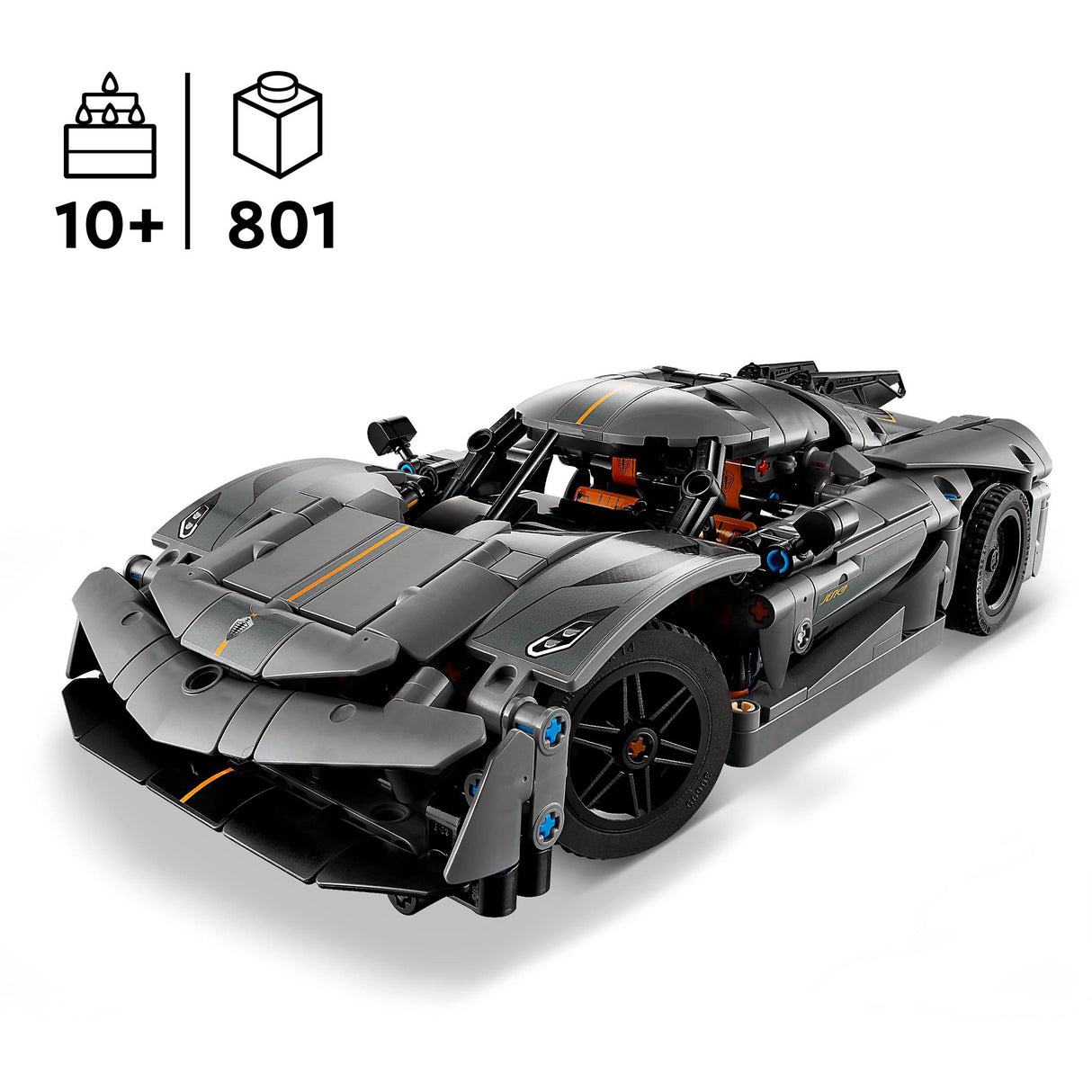 Lego Technic 42173 Koenigsegg Jesko Hypercar gris absolu