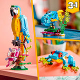 Lego Creator 3en1 perroquet exotique - grenouille - ensemble de jouets animaux poisson pour enfants - 31136