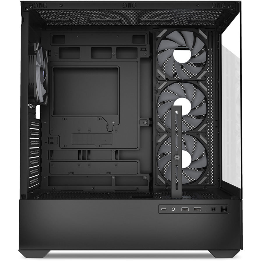Boîtier tour midi Sharkoon ak6 rgb (noir | 2x usb-a | 1x usb-c | rgb | verre trempé)
