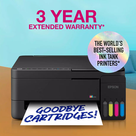 Epson ecotank et-2912 imprimante jet d'encre tout-en-un (noir, numérisation, copie, wi-fi, incluant jusqu'à 3 ans d'encre, c11cl62406)