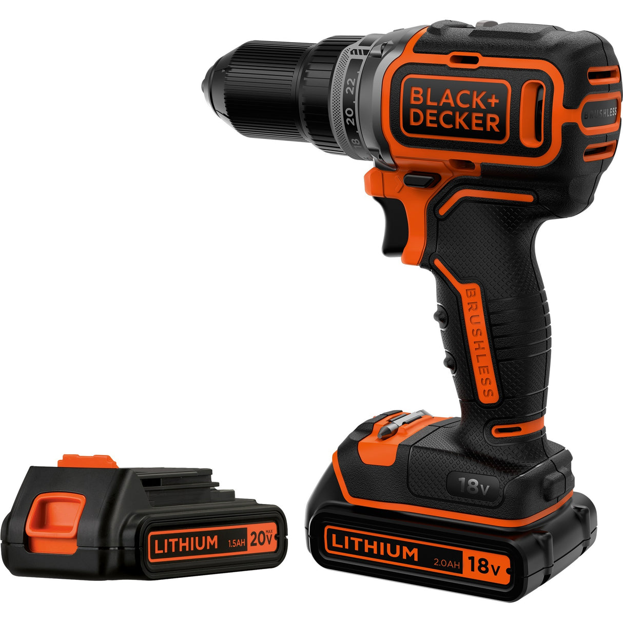 Perceuse sans fil Black+decker bl186k1b2 (noir orange, étui, 2 batteries et chargeur inclus)