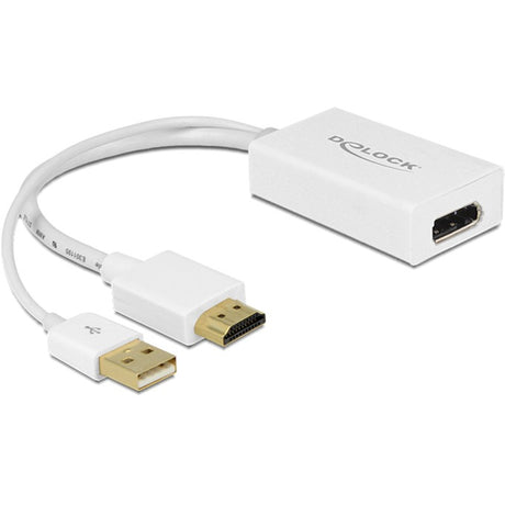 Delock Adaptateur HDMI-A (mâle) > Displayport 1.2 (femelle) (blanc, 0,245 mètres)