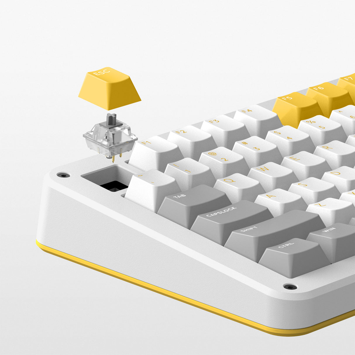 Clavier mécanique sans fil Ty iquunix zx75 gravi wave (gris, disposition américaine (qwer), rouge gateron, 75 %, LED RVB, remplaçable à chaud, pbt double prise, 2,4 GHz | Bluetooth 5.1 | USB-C)