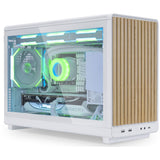 Boîtier tour midi Lian li a3-matx blanc (édition bois) (couleur bois blanc | 2x USB-A | 1x USB-C | verre trempé)