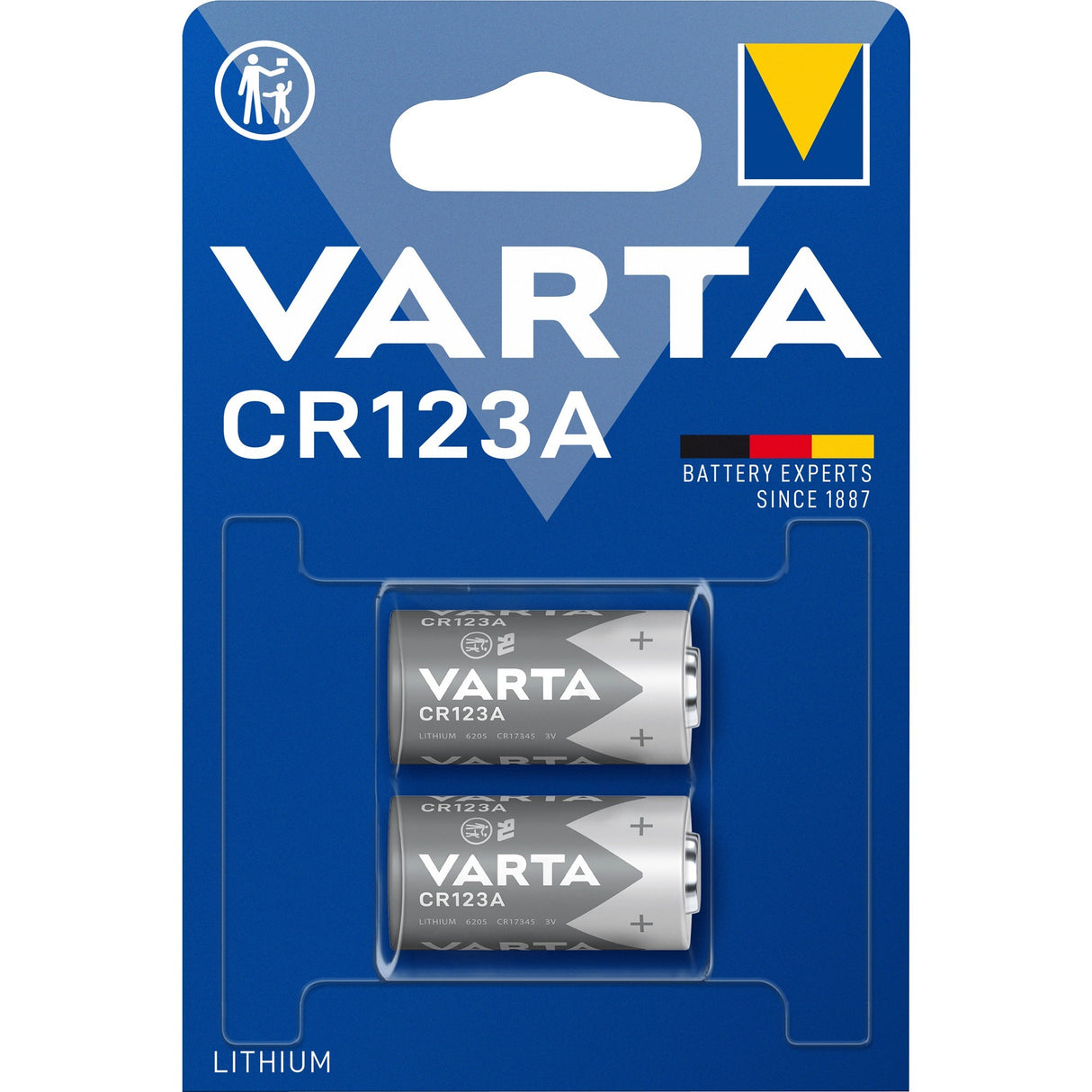 Varta lithium cylindrique CR123A