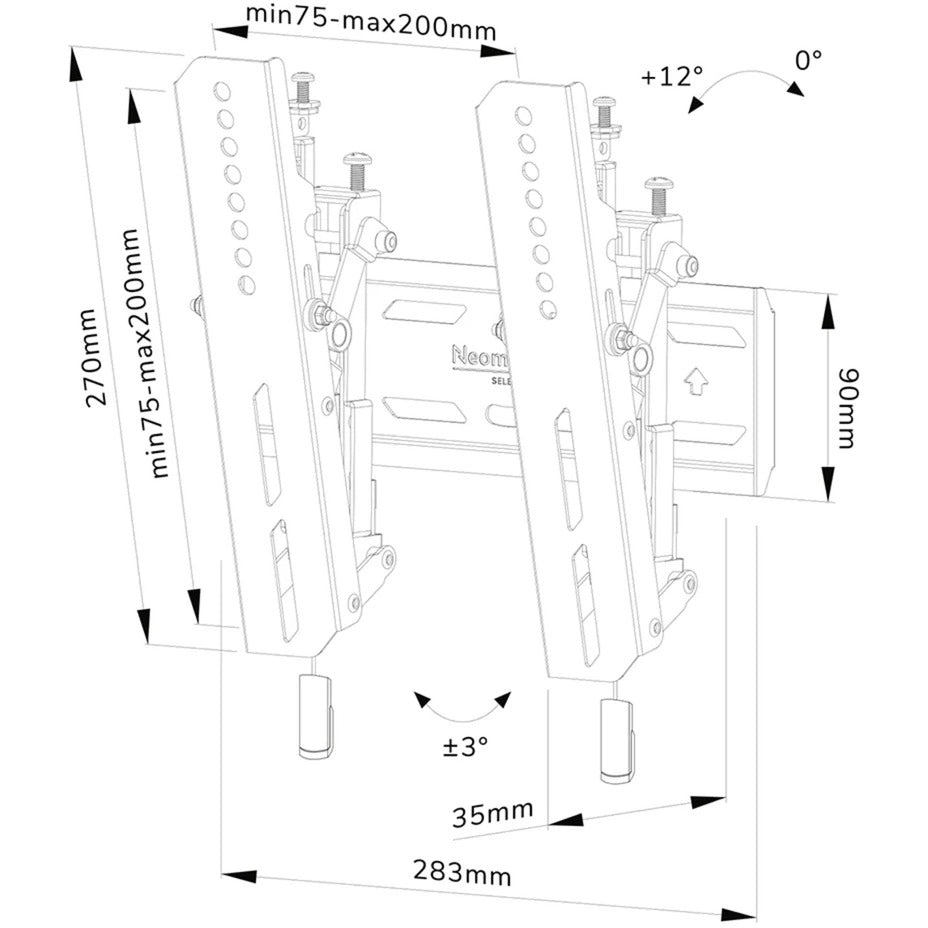 Neomount par NewStar Select WL35S-850BL12 TV Wall Stont