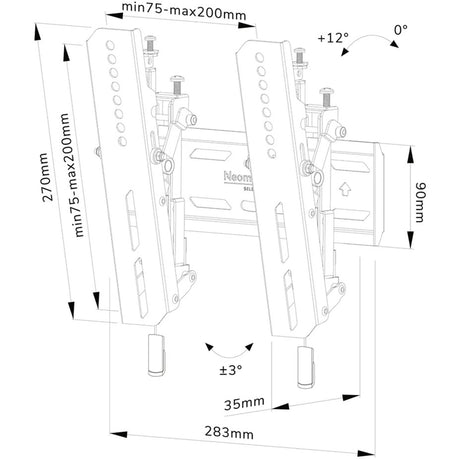Neomount par NewStar Select WL35S-850BL12 TV Wall Stont
