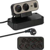 Brennerstuhl brennerstuhl®estilo prise duplex, 1x USB C, 1x USB A, 10x prises de sécurité, argent noir - 1153580200